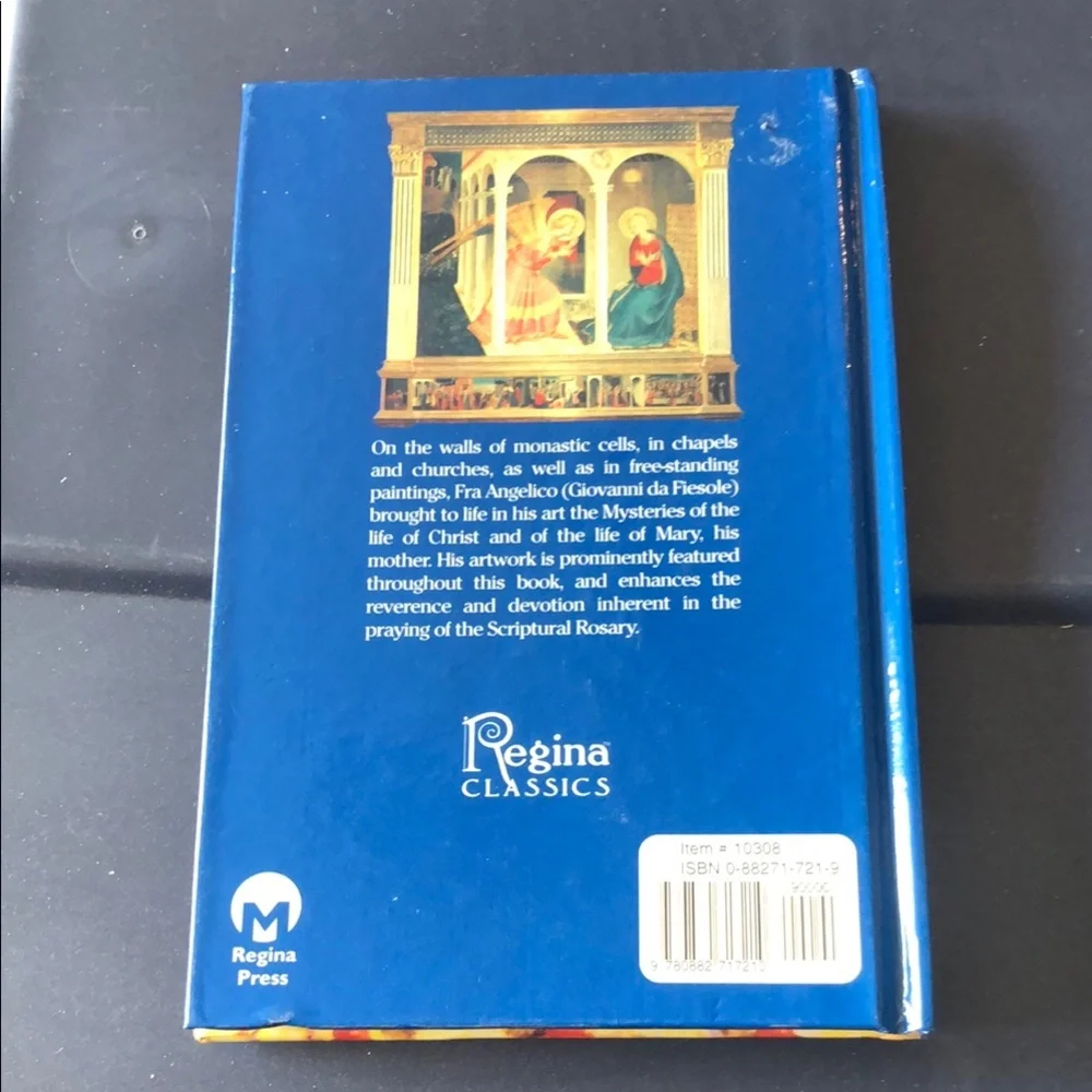 Scriptural Rosary hard cover book- Blue & Gold Religious Panel